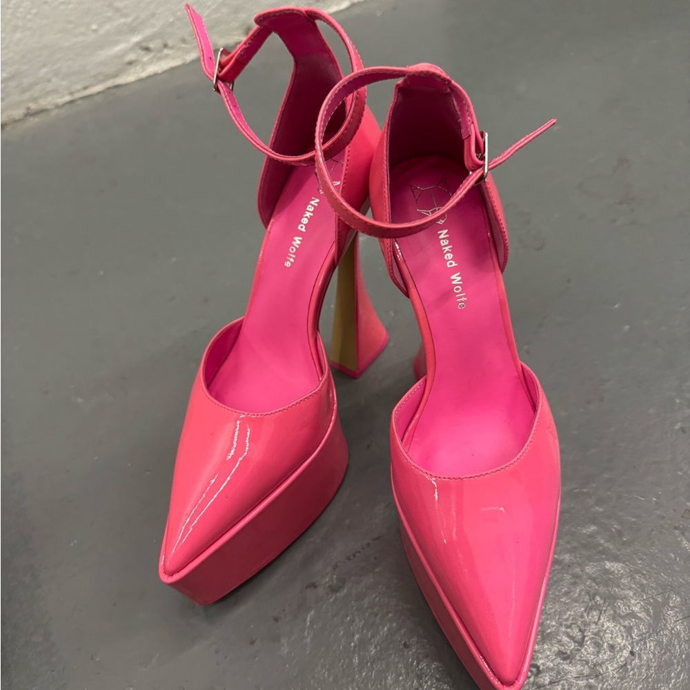 Naked Wolfe Pink Platform Heels